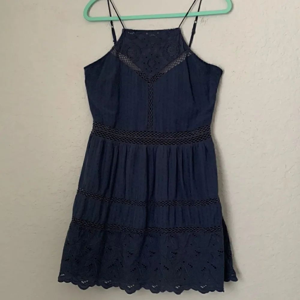 Abercrombie & Fitch Sleeveless Crochet Lace Viscose Mini Dress Size M